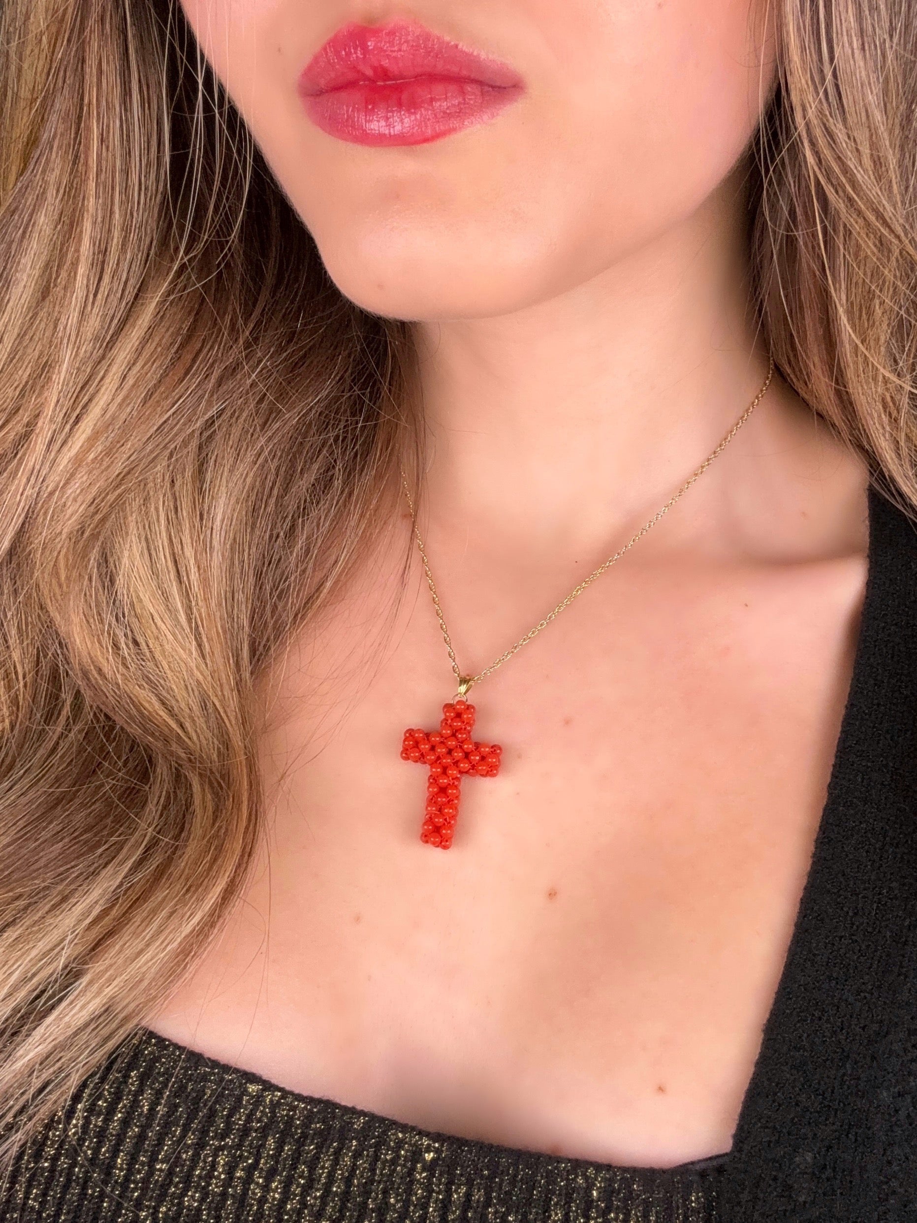Collana Croce di Corallo