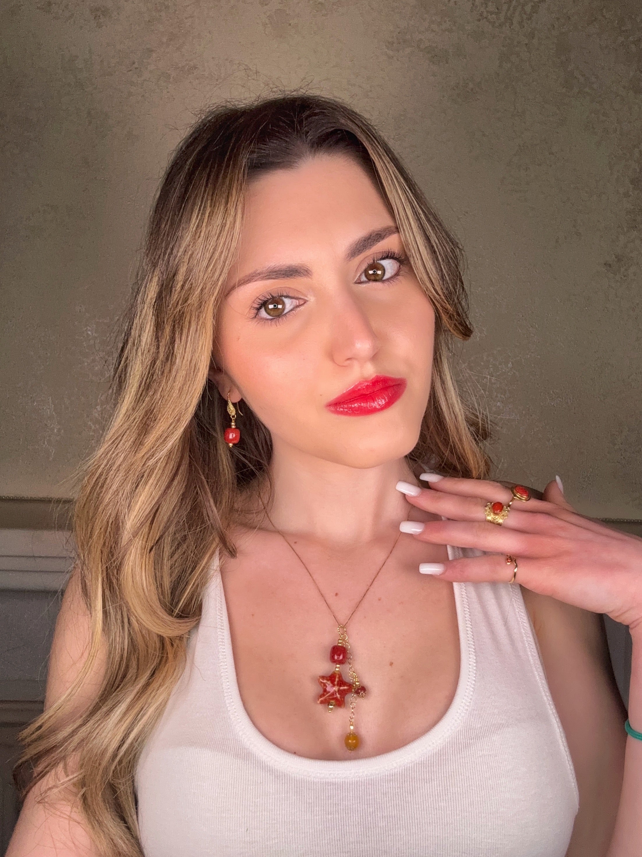 Orecchini Bagliore Rosso