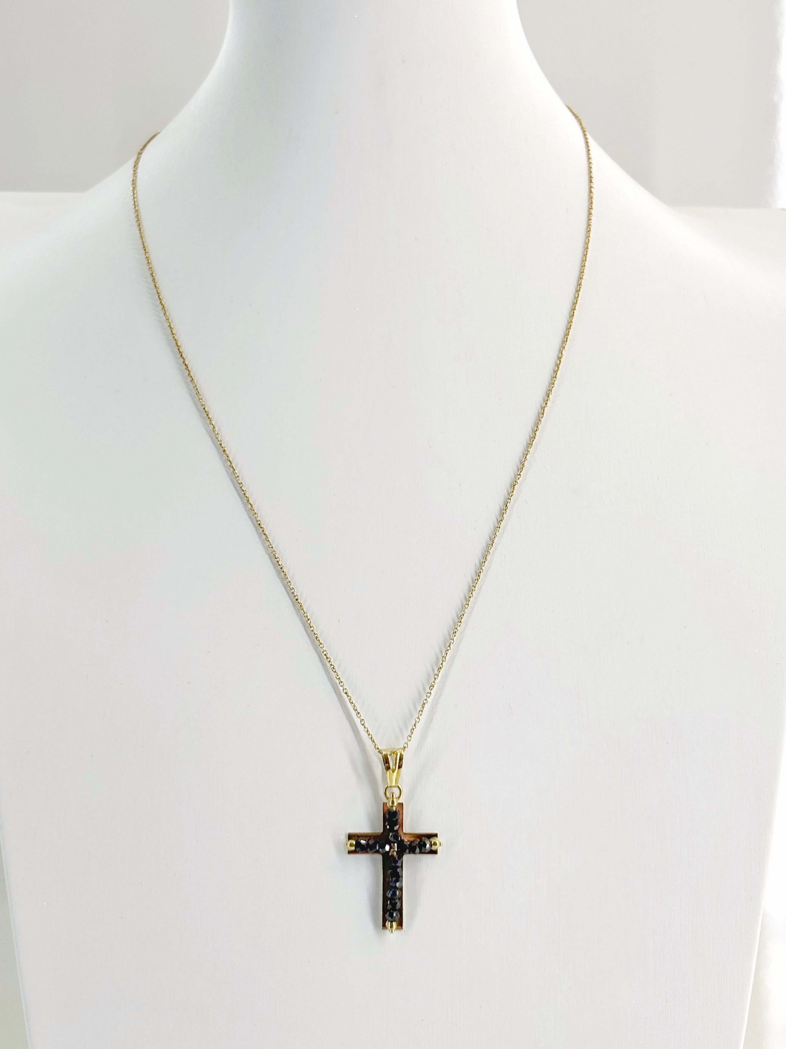 Collana Croce Ematite