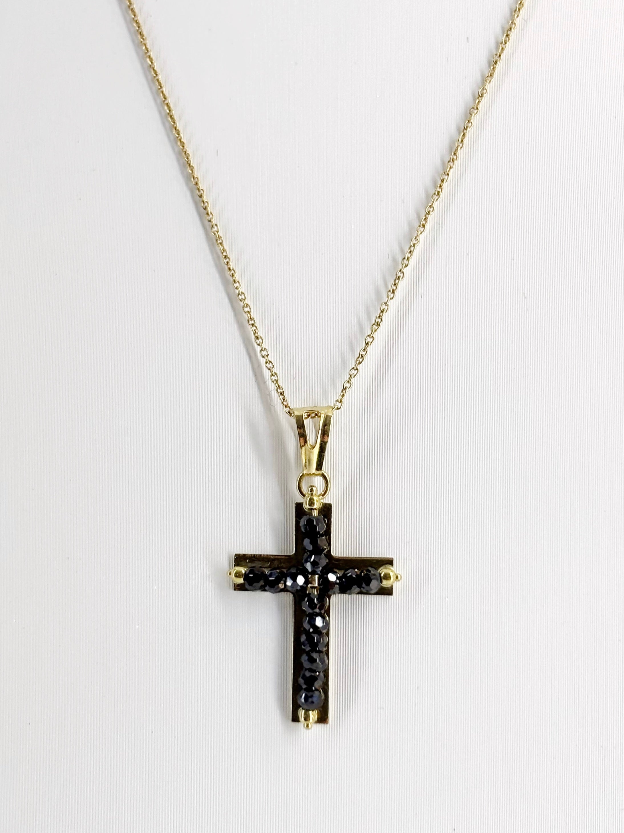 Collana Croce Ematite