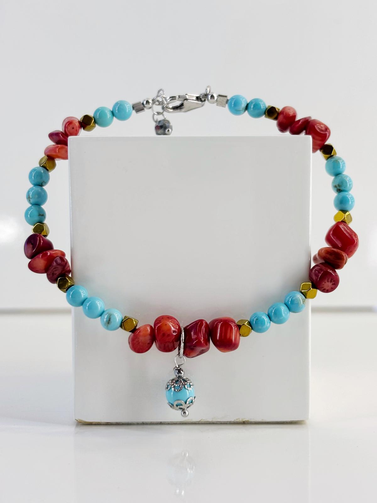 Bracciale Turchese e Corallo