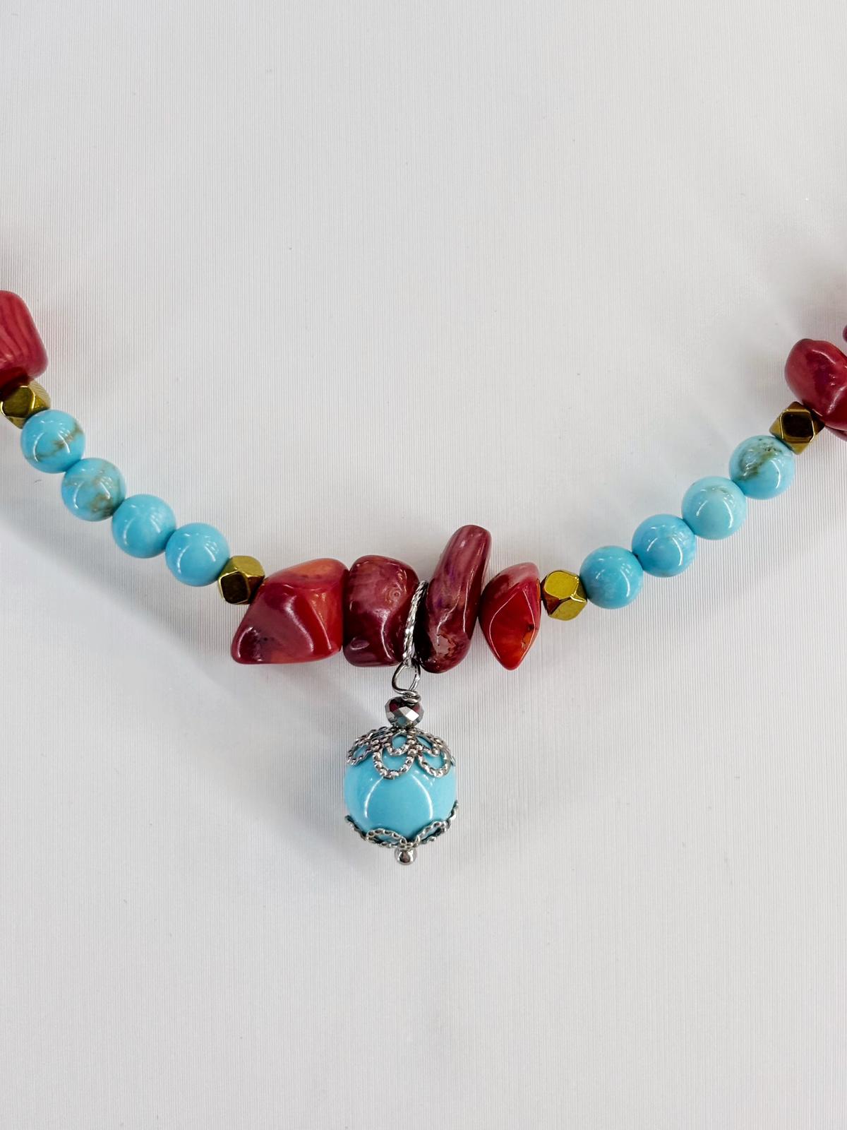 Collana Turchese e Corallo