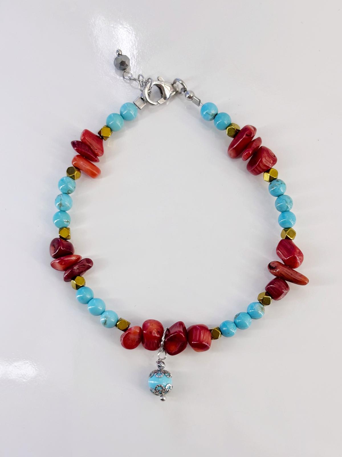 Bracciale Turchese e Corallo